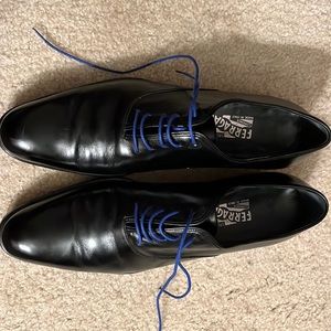 Black leather designer shoes